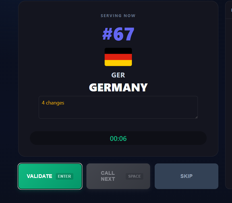 Desk Operator — état actif